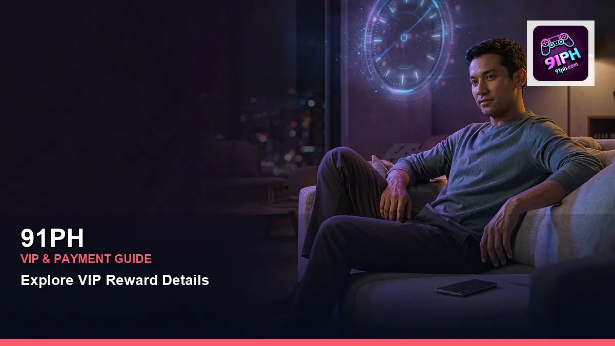 91PH high-energy play responsible gaming guide in a clock hologram layout for Philippine players